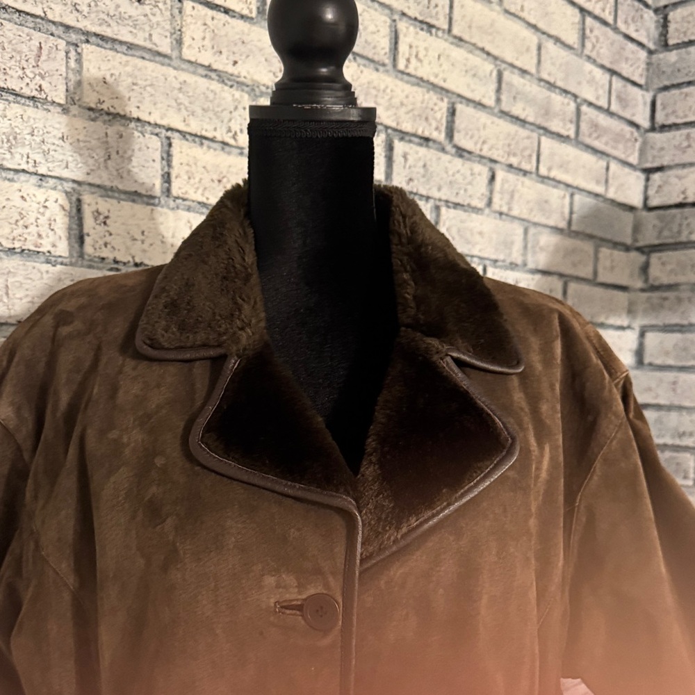 Vintage Brandon Thomas Chocolate Brown Genuine Leather Suede Jacket - Picture 3 of 10